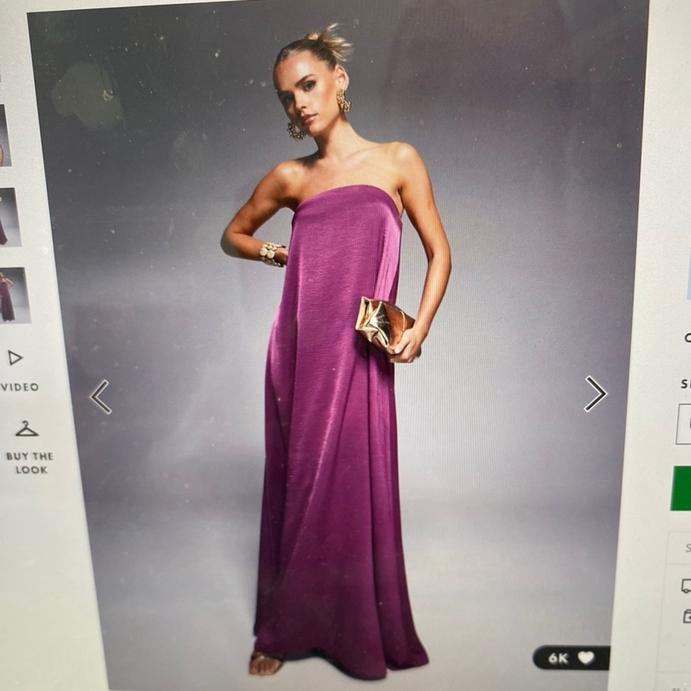 ASOS Petite Pink and Purple Strapless Cocktail Gown